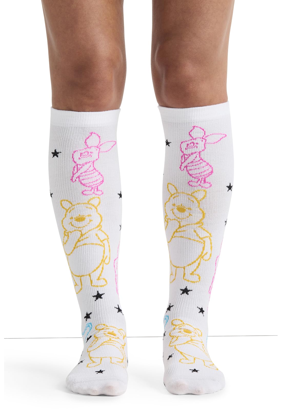 Cherokee Printsupport - Calcetines de apoyo para mujer, 12 y 10-15 mmHg, regulares, amigos de cien acres, regulares, Cien Acre Friends, Talla única