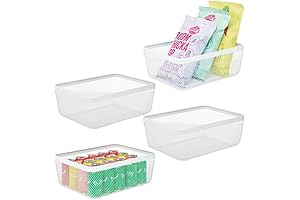 mDesign Farmhouse Decor Metal Wire Food Storage Organizer Bin Baskets - Set...