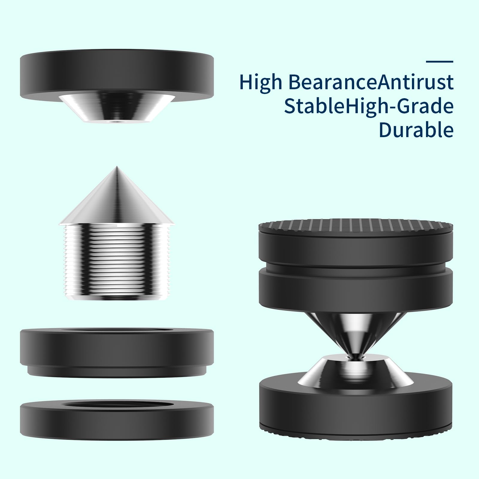 Scatola di 4 piedini per altoparlanti, 39 x 26 mm, ammortizzatore per subwoofer per altoparlanti in acciaio inox nero, piedini acustici Hifi per altoparlanti di fascia alta, subwoofer, CD,