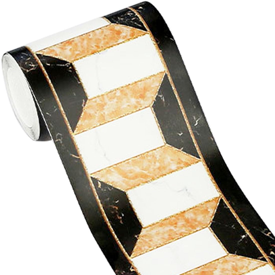 Bordure de papier peint PVC pour moderniser un carrelage de cuisine et les meubles
