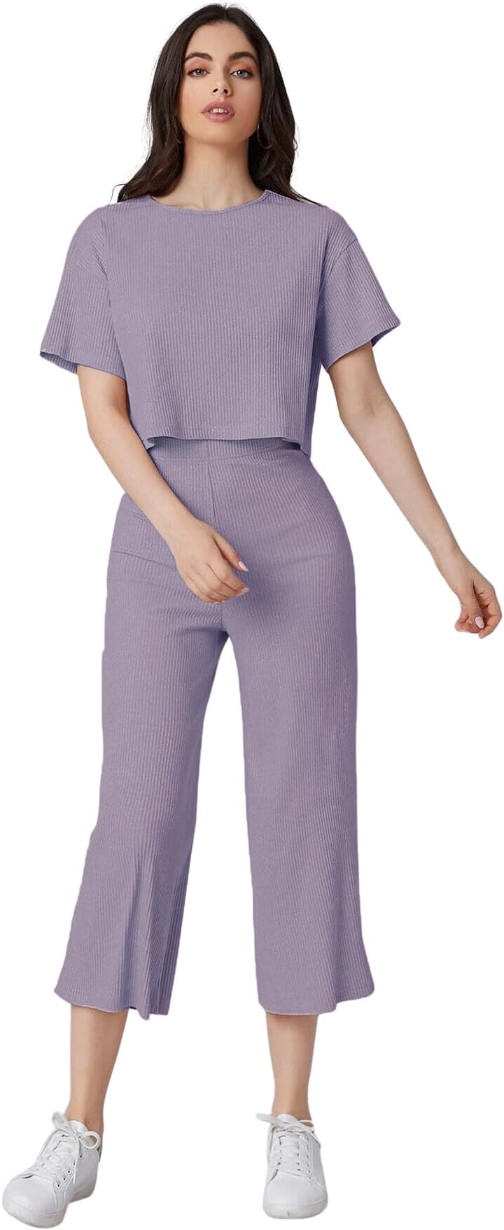 Co ord Set for Women Stylish | Dress for Woman | Night Suit for Women | Western Pyjama Set for Summer Beach & Resort Wear | Trendy Casual Black Crop Top & High Waist Pants