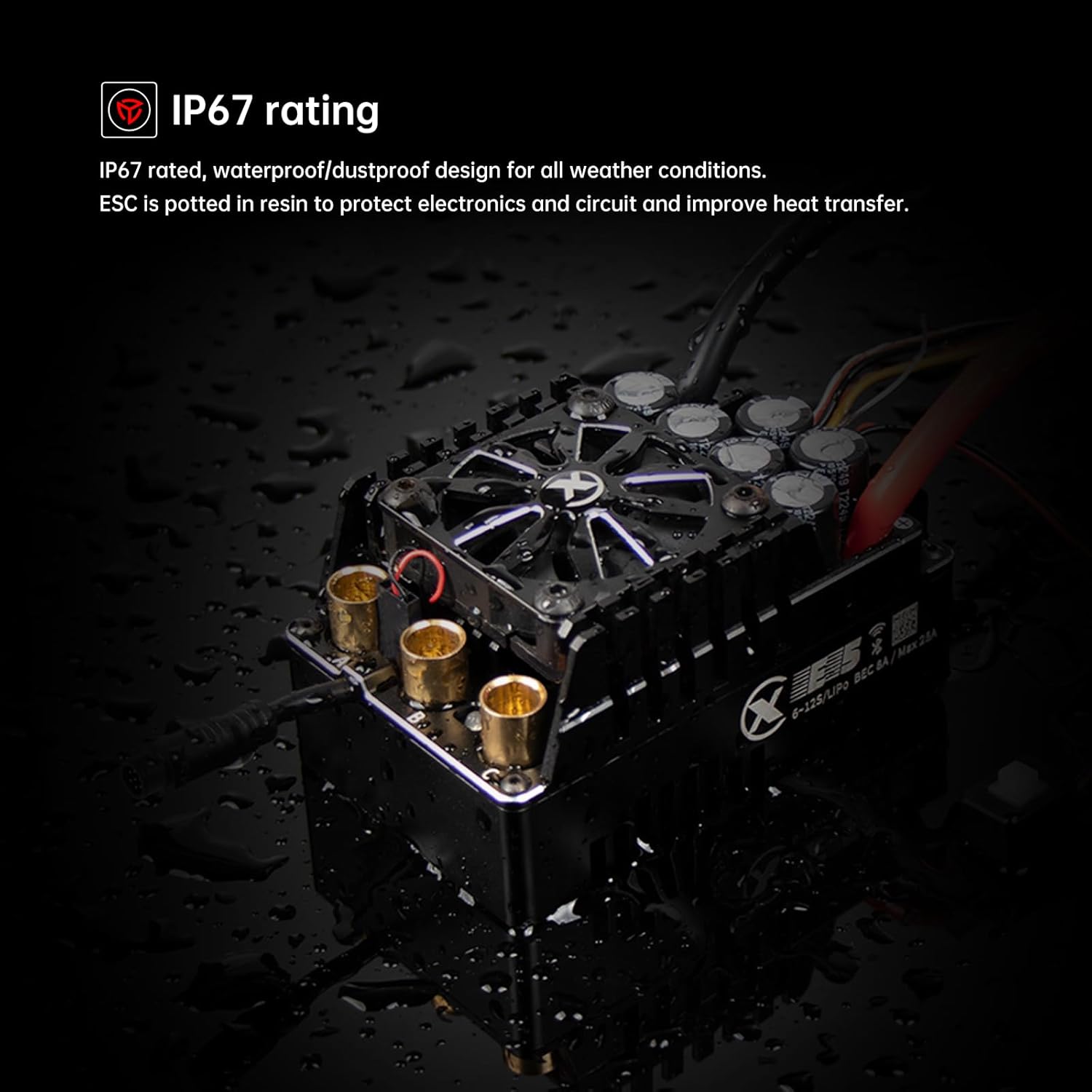 XC E5 Sensored Brushless ESC for RC Car, 6-12S Lipo,200A Continuous Current,8-25A、6.0/7.4/8.4V BEC,Applicable to 1/5、1/6,Support Turbo Timing and APP Control - Image 6