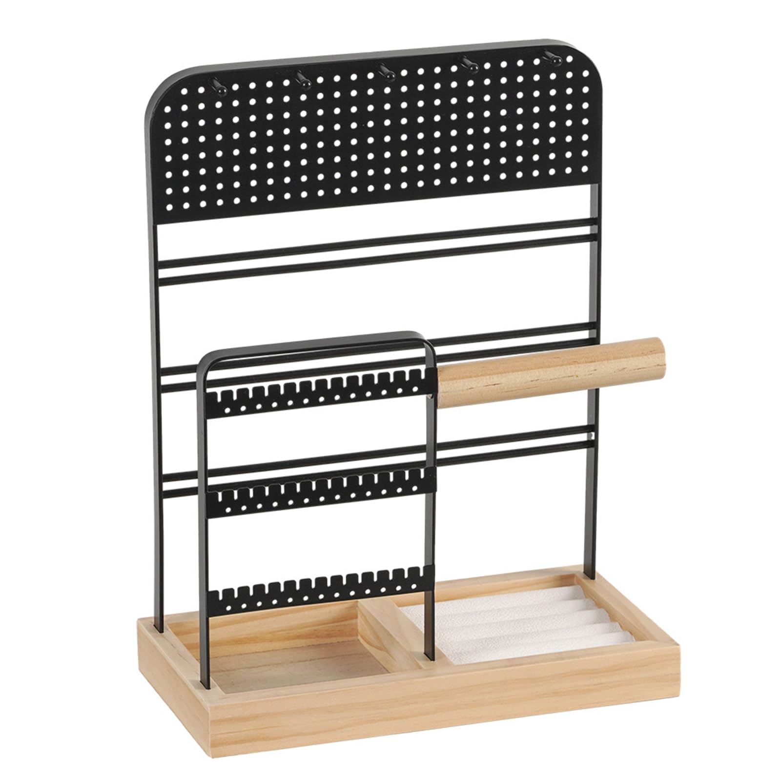 YROHGKPN and Stylish Wood Storage Shelves Stylish Metal Jewelry Display Stand for Earrings Bracelets and Necklaces Accessory Display