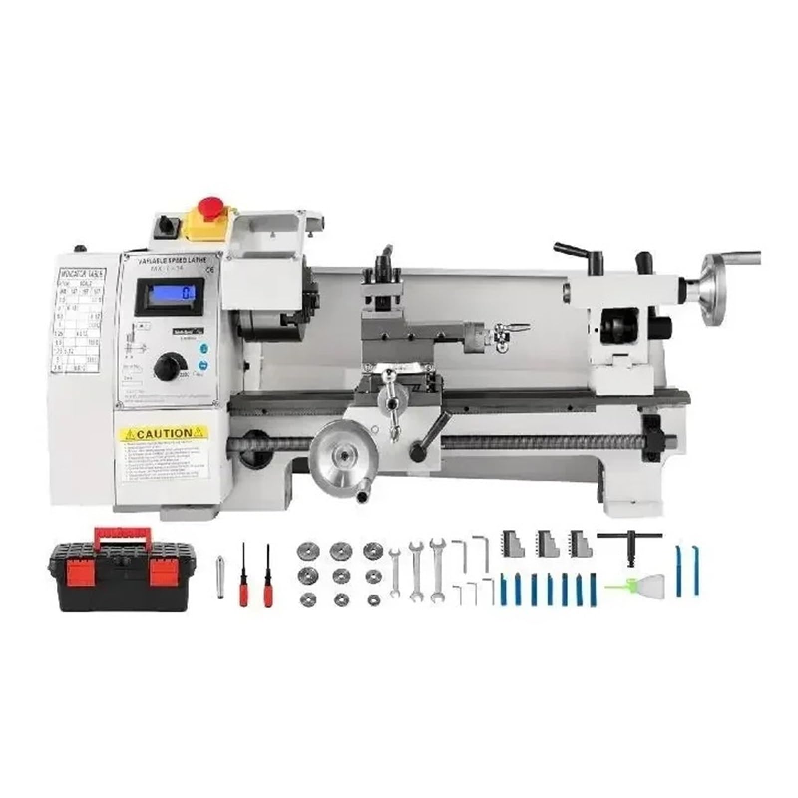 Mini Tornio For Metalli 8"x14" (210 * 350 Mm) 650 W Velocità Variabile For Tornitura, Foratura, Filettatura, Fresatura, Lavorazione Fai Da Te Dei Piccolo e portatile