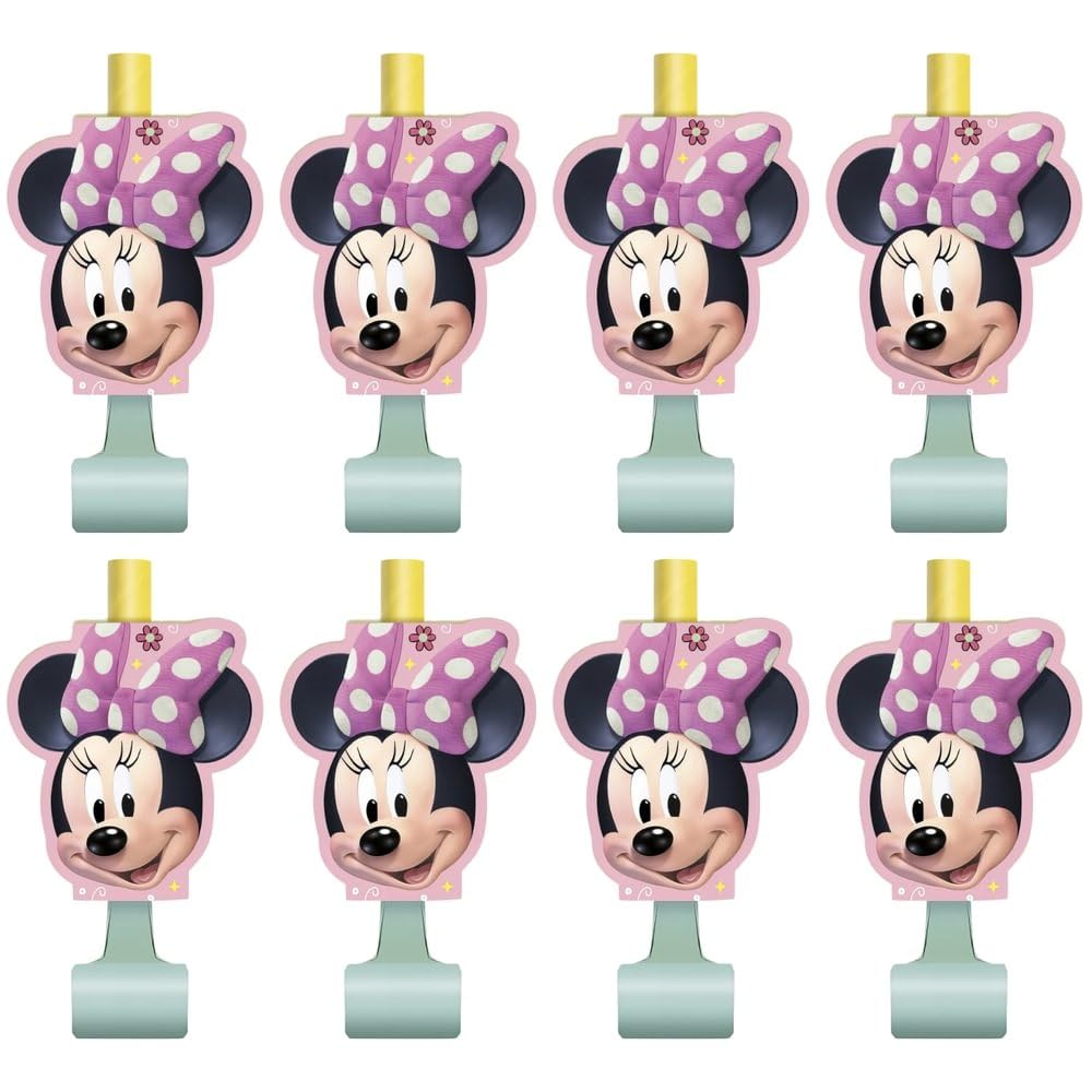 Multicolor Disney Iconic Minnie Mouse Blowouts (8 Count) - Excellent addition to Birthdays, Kids' Parties, or any Minnie Mouse-Themed Party