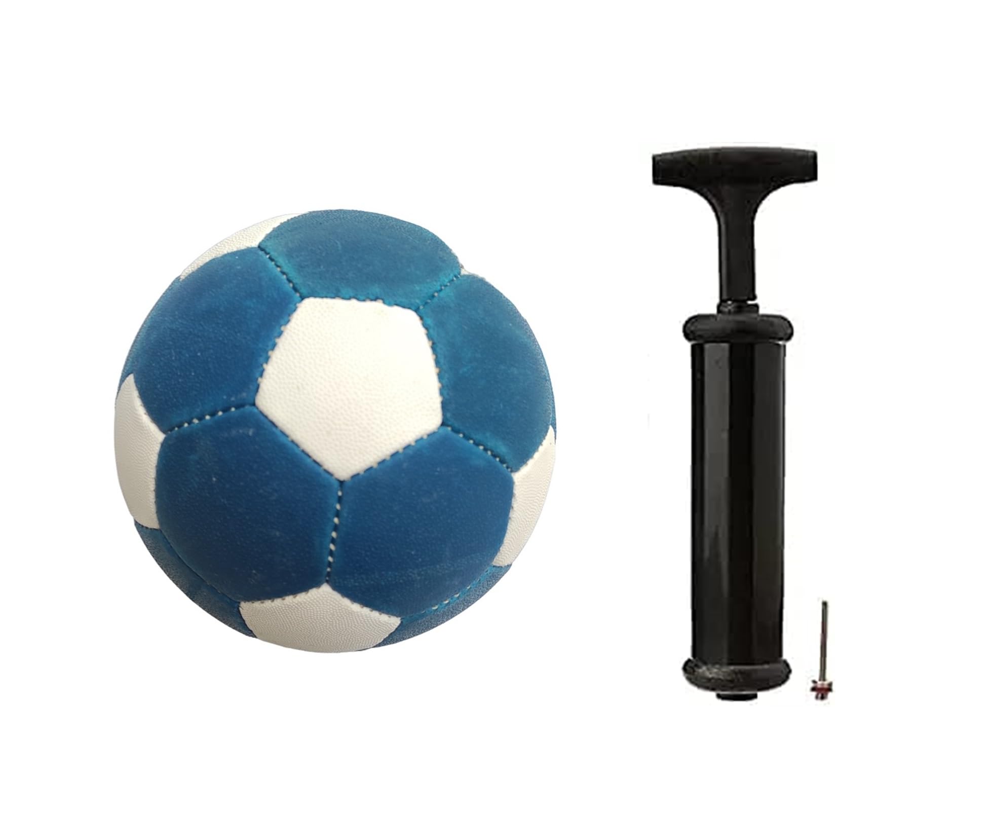 FACTO POWER Football, Rubberized Material and Hand Stitched with Air Pump (Appropriate for Beginners) (Size : 5) (Color : Blue & White) (Panel : 32)