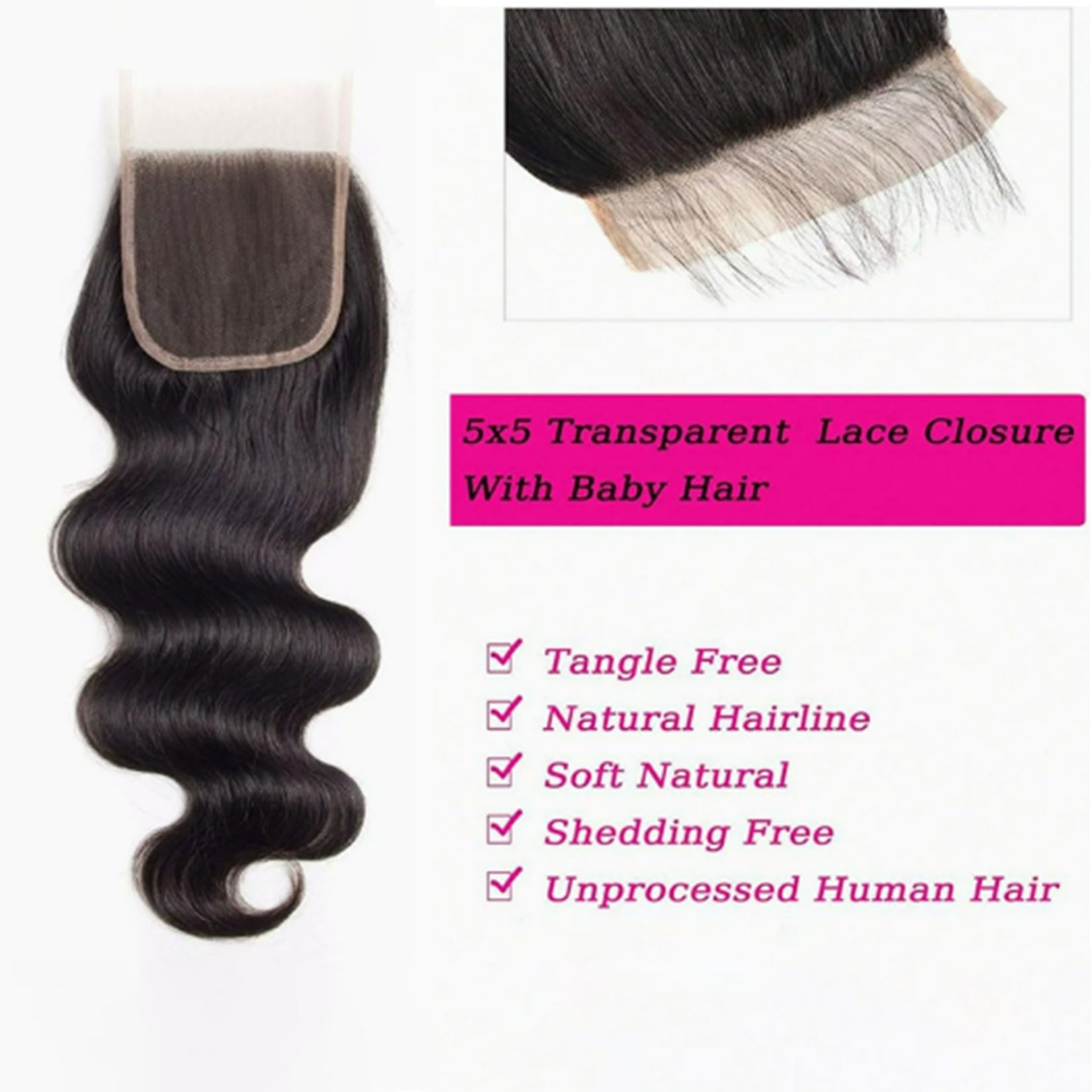 Chiusura Frontale in Pizzo HD Body Wave 5X5