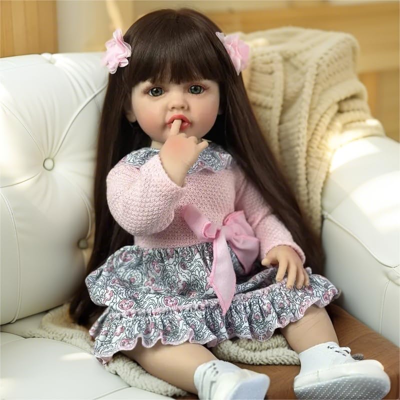 Muñeca Reborn Pinky Realista 55 cm cuerpo completo silicona miniatura 1