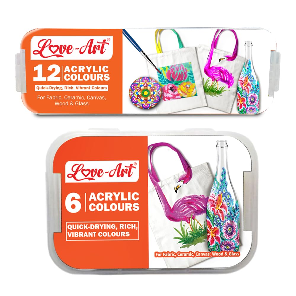 Artline Acrylic Colours Assorted Set of 6 & 12 | Best On Fabrics, Ceramics, Earthenware, Canvas, Wood, Thermacol, Glass-image-23