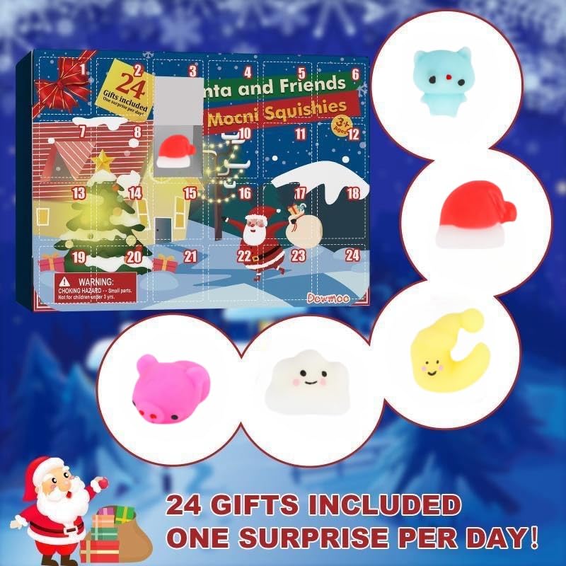 Calendrier De L'Avent 2025 Mochi Squishy, 24Pcs Kawaii Squishy Anti