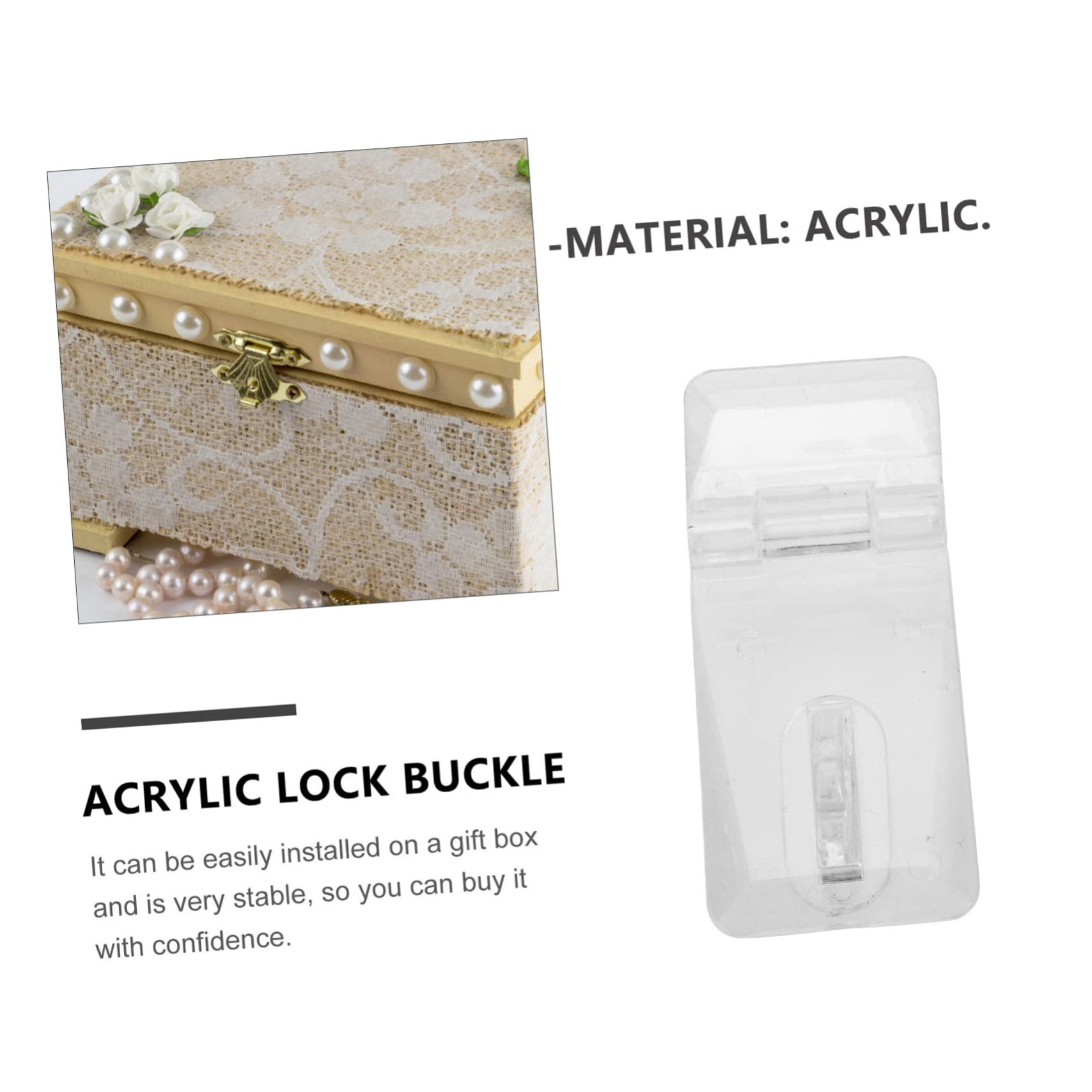 HOLIDYOYO Acrylic Lock Hasp for Jewelry Safe Luggage Lock Buckle Box Latches Hardware