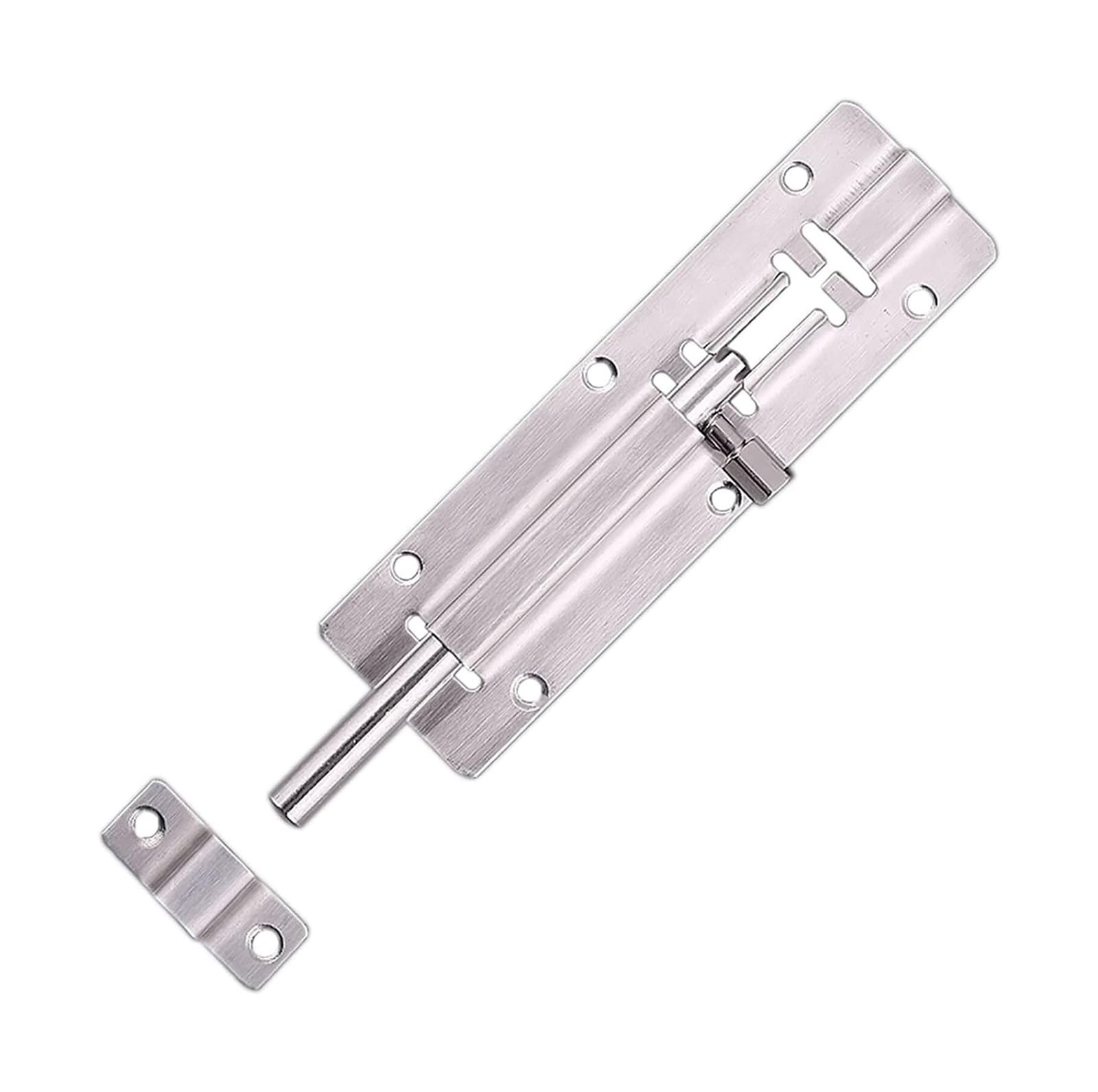 Door Lock Bolt, Slide Gate Latch Bolt Sliding Barrel Lock Stainless Steel Multiple Sizes(5 inches)