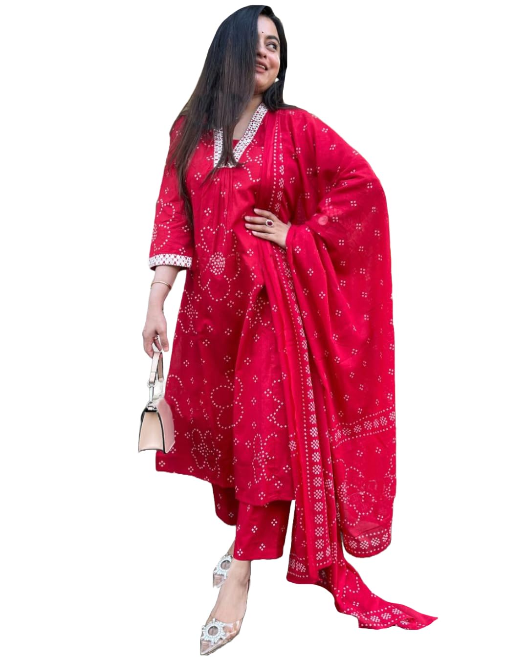 ANNI DESIGNER Women’s Rayon Viscose Straight Printed Kurta with Pant & Dupatta