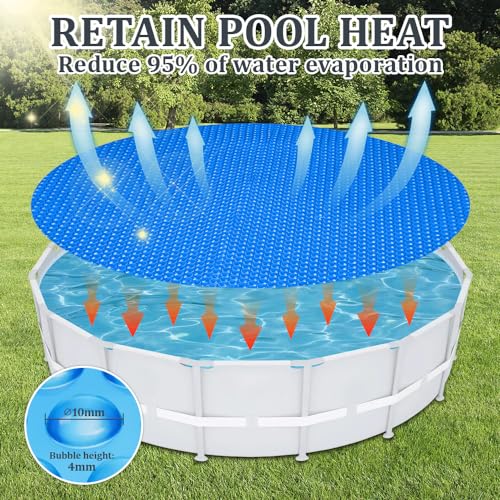 Cobertor Solar Redondo YUEWO 8 Pies Azul para Piscinas miniatura 5