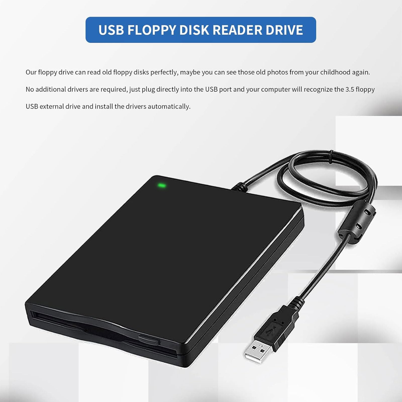 Unità floppy disk esterna USB 2.0 per dischi da 3,5" per un facile trasferimento di file e backup floppy disk drive portatile