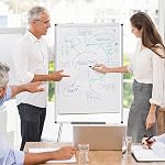 VIZ-PRO Light Magnetic Tripod Whiteboard/Flipchart Easel,24" W x 36" L, Include 1 x Flipchart Pad