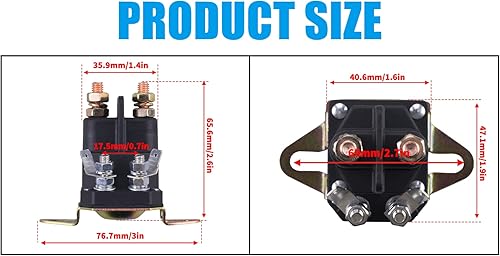 Miniatura 3 de JINGKE 435-103 Solenoide de arranque, 4 polos  12 V  516-24 - Sustituye a 28-421047-1910110167, interruptor de relé para cortacésped Briggs Stratton