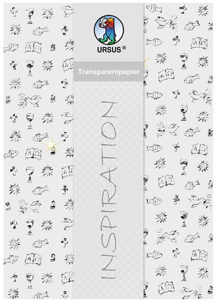 Ursus 76564604 Transparent Paper 115 g/m² DIN A4 Sheets 5 Christian Symbol Style, Silver