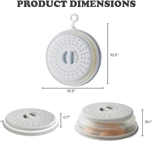 Miniatura 2 de Cubierta grande para salpicaduras de microondas y alfombrilla de silicona, tapa de placa plegable ventilada de 10 pulgadas y tapete de cocina