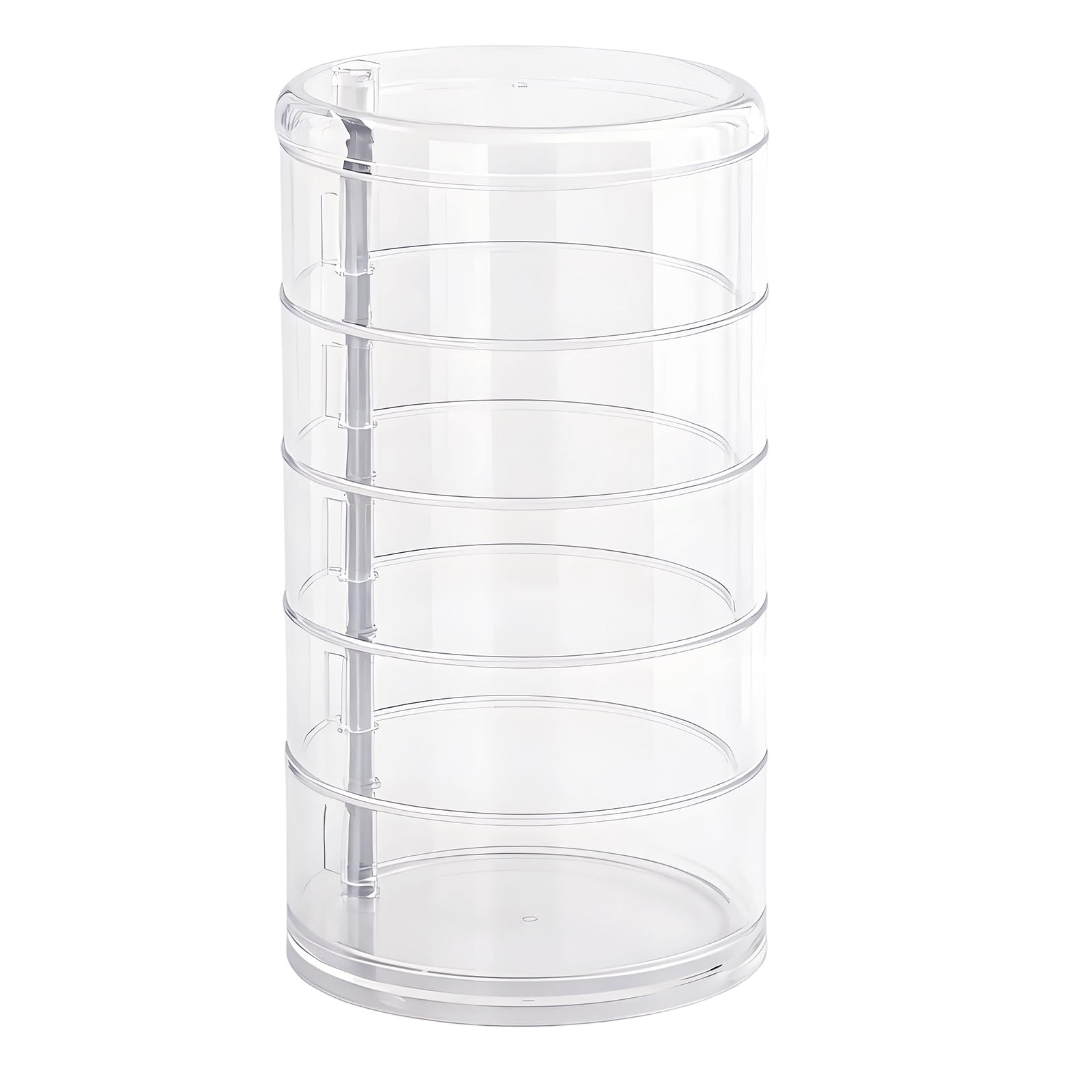 Hsyzygian Multilayer Rotating Clear Belt Display Storage Box with 360 Degree Rotation for Easy Access and Organization Multilayer Storage Box