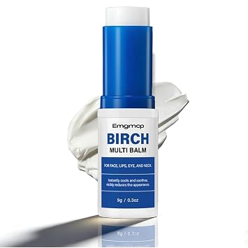 Birch Juice Multi Balm Stick - Hydrating Cooling Firming for Eyes Lips Face & Neck | Improve Puffy Eyes, Dark Circles, Wrinkles & Loose Skin | Makeup Base & Smoothing Stick 1pc