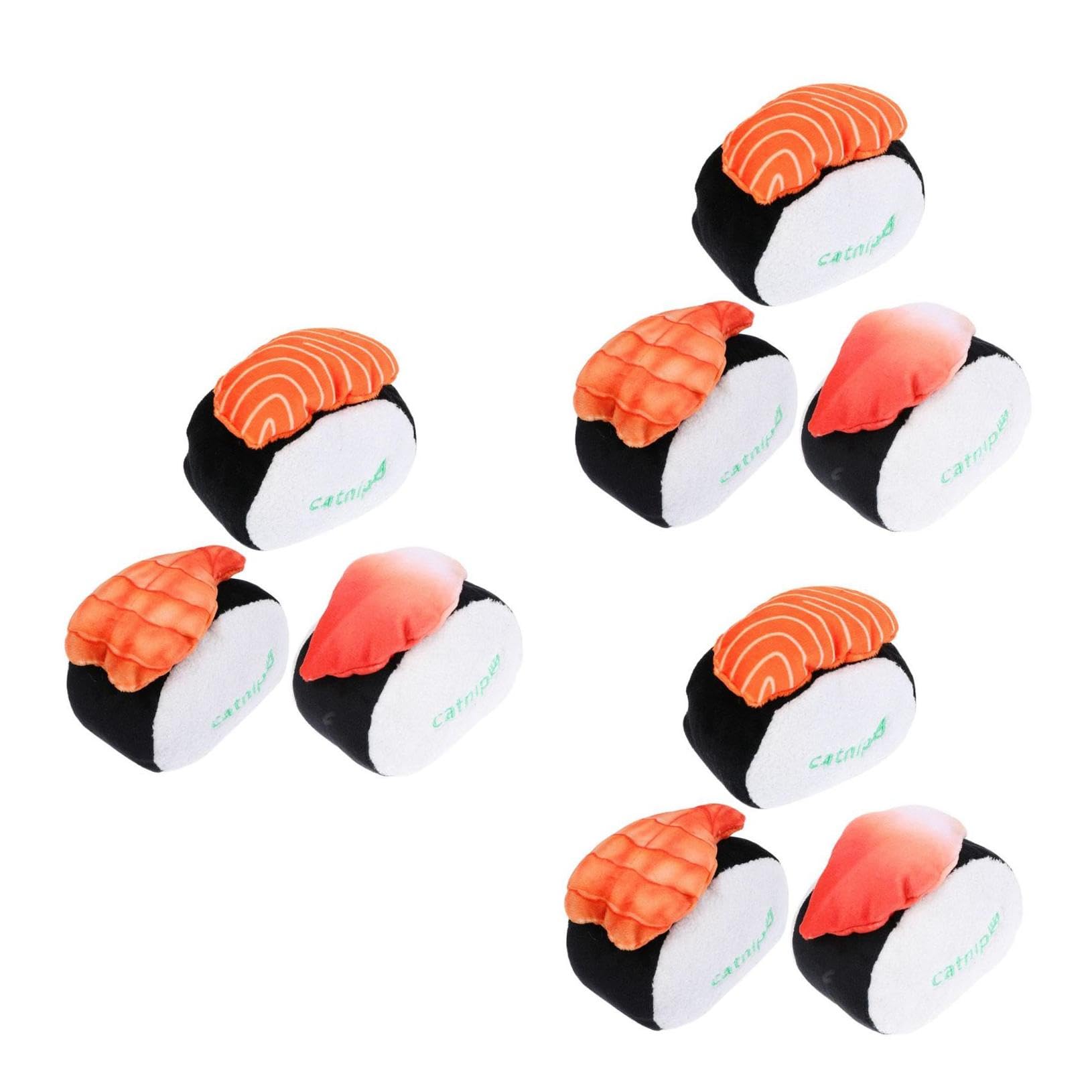 Happyyami 9stücke Katzenminze Spielzeug Plüsch Chew Bite Interaktive Spielzeuge Mit Quietscher Molar Zubehör Für Katzen Enthält Sushi Muscheln Und Garnelen Für Kätzchen Und Senioren