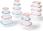 STARFRIT LocknLock 30-Piece Set de contenants en plastique facile à assortir - étanche, étanche & Nettoyable - 4-Sided Verrouillage des lides