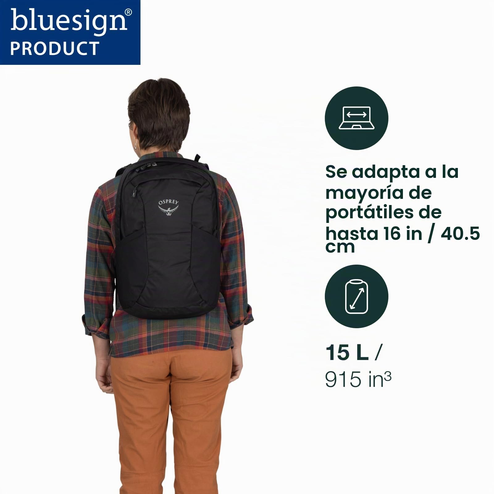 Osprey Farpoint Fairview Mochila de día para viaje, 15L, Graphite Purple