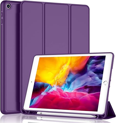 Miniatura 89 de iMieet Funda para iPad 9.7 (modelo 2018/2017, 6ª/5ª generación), funda inteligente con portalápices y parte trasera de silicona suave de piel