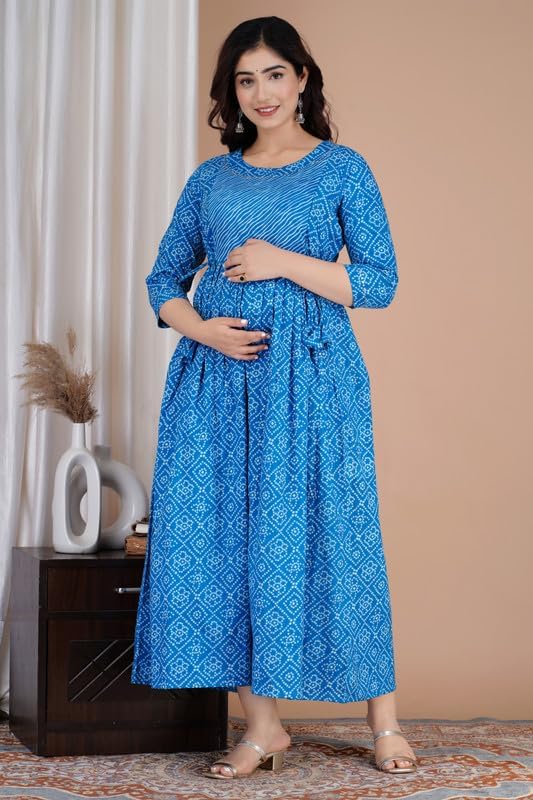 Image of Women's Maternity Kurti for Feeding Zippers |Easy Breastfeeding Kurti for Nursing Pre and Post Pregnancy (Combo of 2 Kurti)