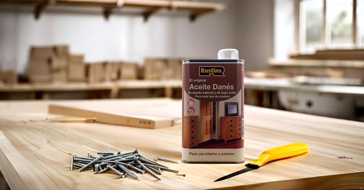 Rustin's Aceite danés para todo tipo de madera interior y exterior - Claro - 250ml - DANO250FR