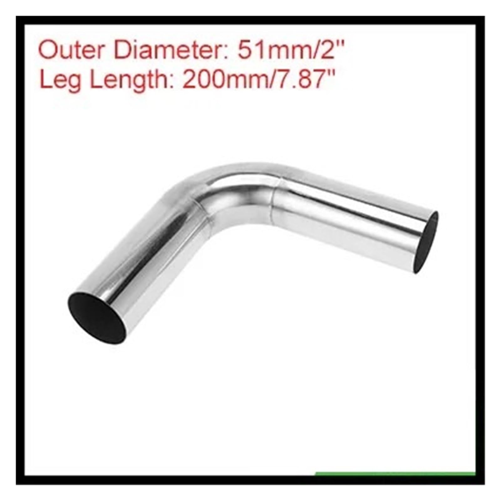Terminale Scarico Tubo Scarico Con Mandrino 90 Gradi Modificato Per Auto Fai Da Te Tubazioni In Acciaio Inossidabile 304 200mm Lungo 51mm-127mm OD Silenziatore(51mm OD 200mm Long)