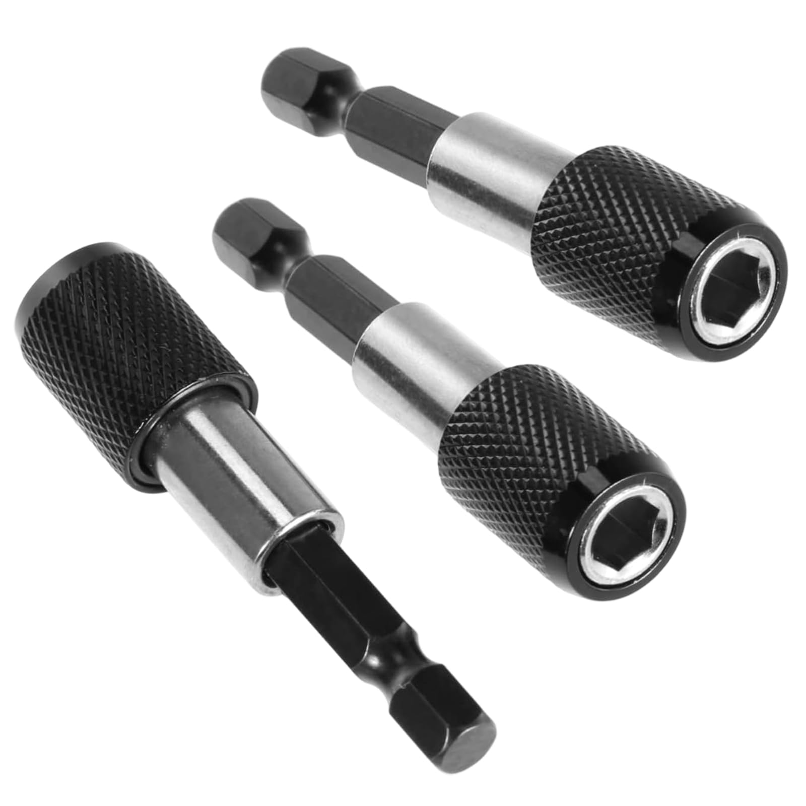 Aiwxeeu Black 3 Pcs Magnetic Bit Holder, Bit Holder Magnet, 60 Mm Hex Shank Magnetic Screwdriver Holders, For Makita, Metabo, Bosch