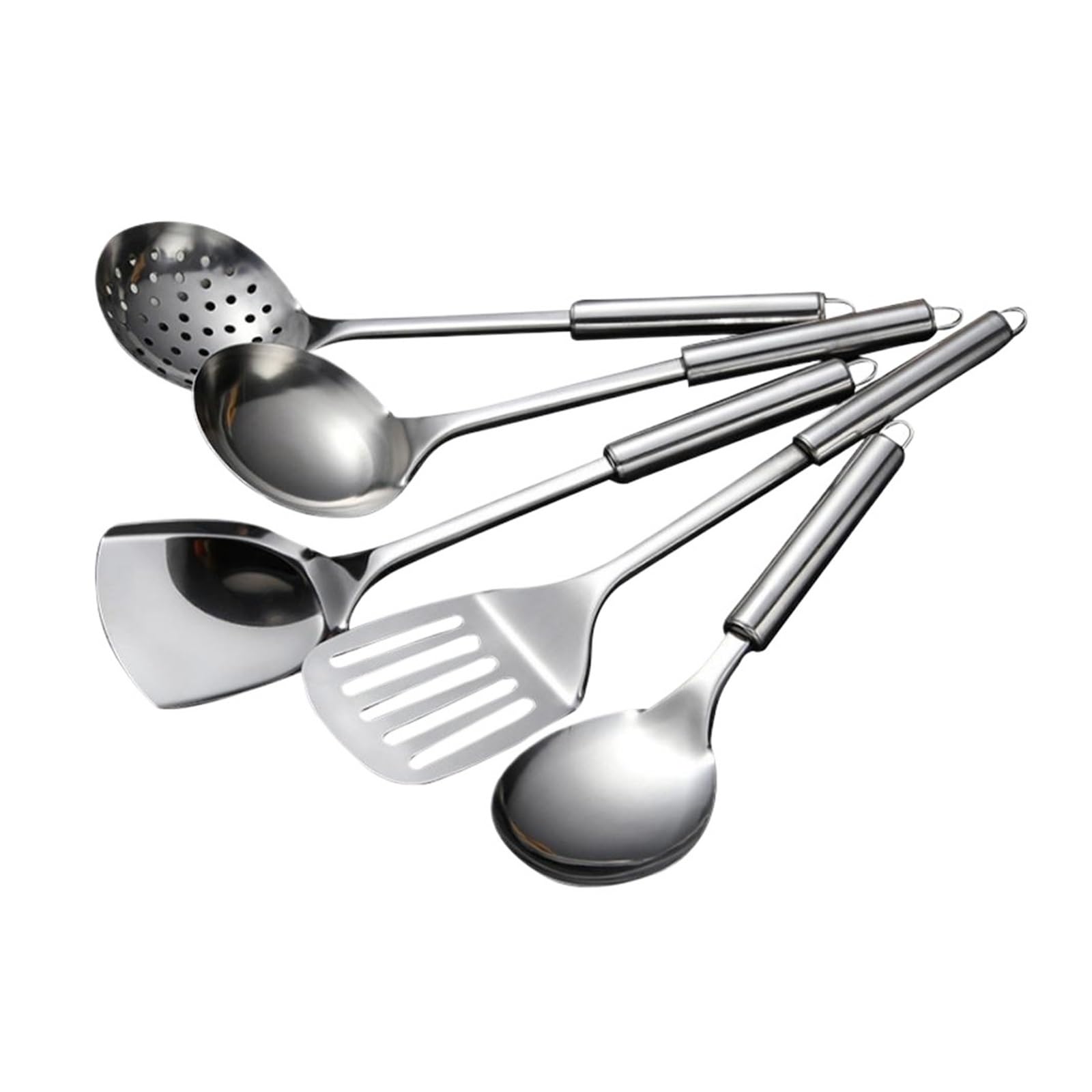 Generico Set di Utensili da Cucina 5 Pezzi, cucchiai in Acciaio Inossidabile