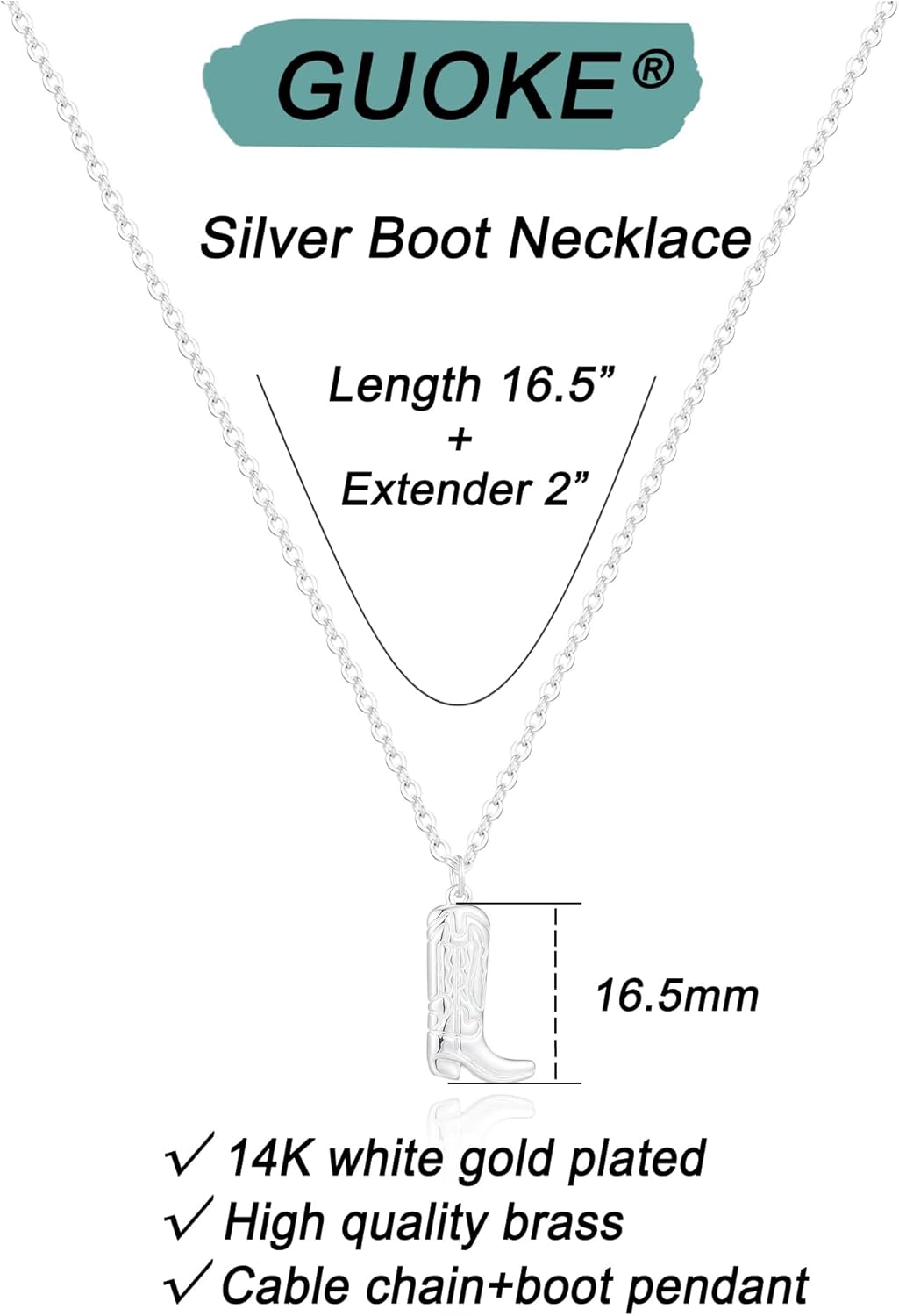 Silver Necklace for Women, 14K White Gold Plated Dainty Infinity Bead Star of David Starfish Sun Hummingbird Butterfly Flower Palm Tree Plane Sunflower Pendant Necklaces Simple Jewelry - Image 6