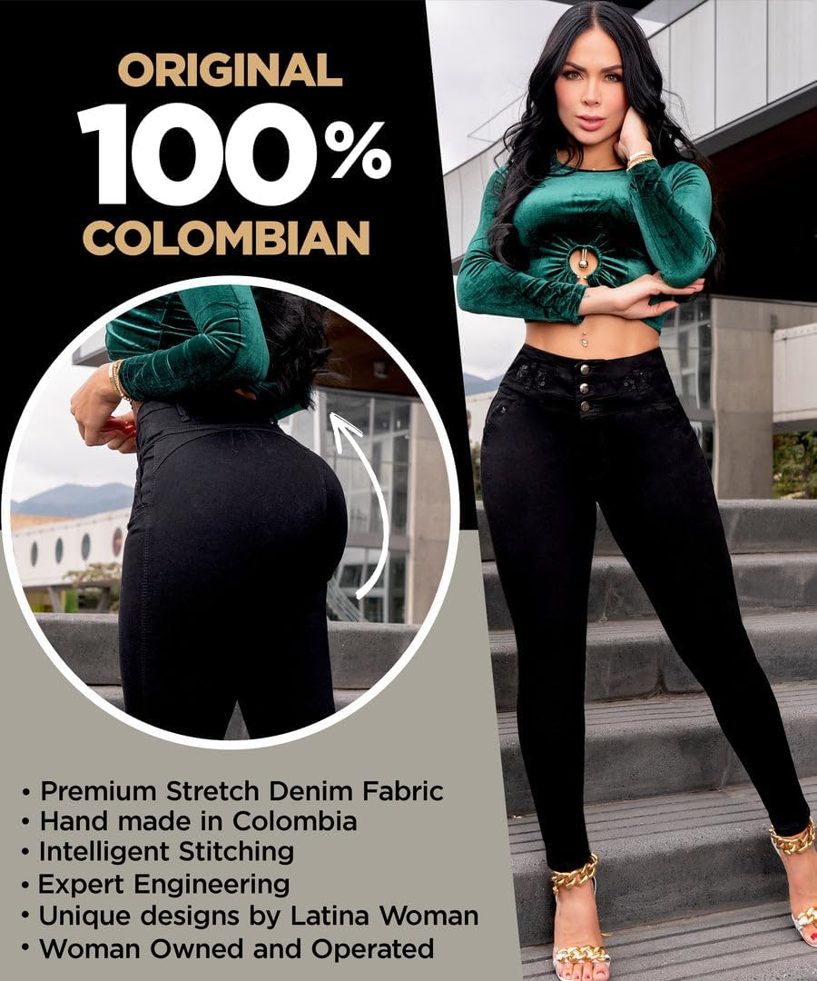 Colombian Jeans for Women Butt Lift Butt Lifting Jeans Women Black Pantalones Colombianos para Mujer Levanta Cola Negro - Image 2