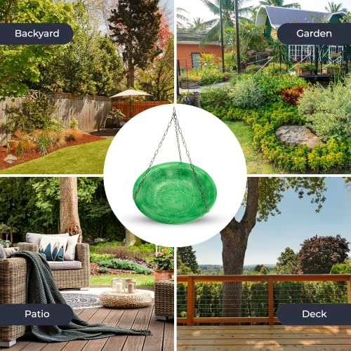 Monarch Abode 19238 Seafoam Green Handcrafted Paradise Hanging Bird Bath #TOP4