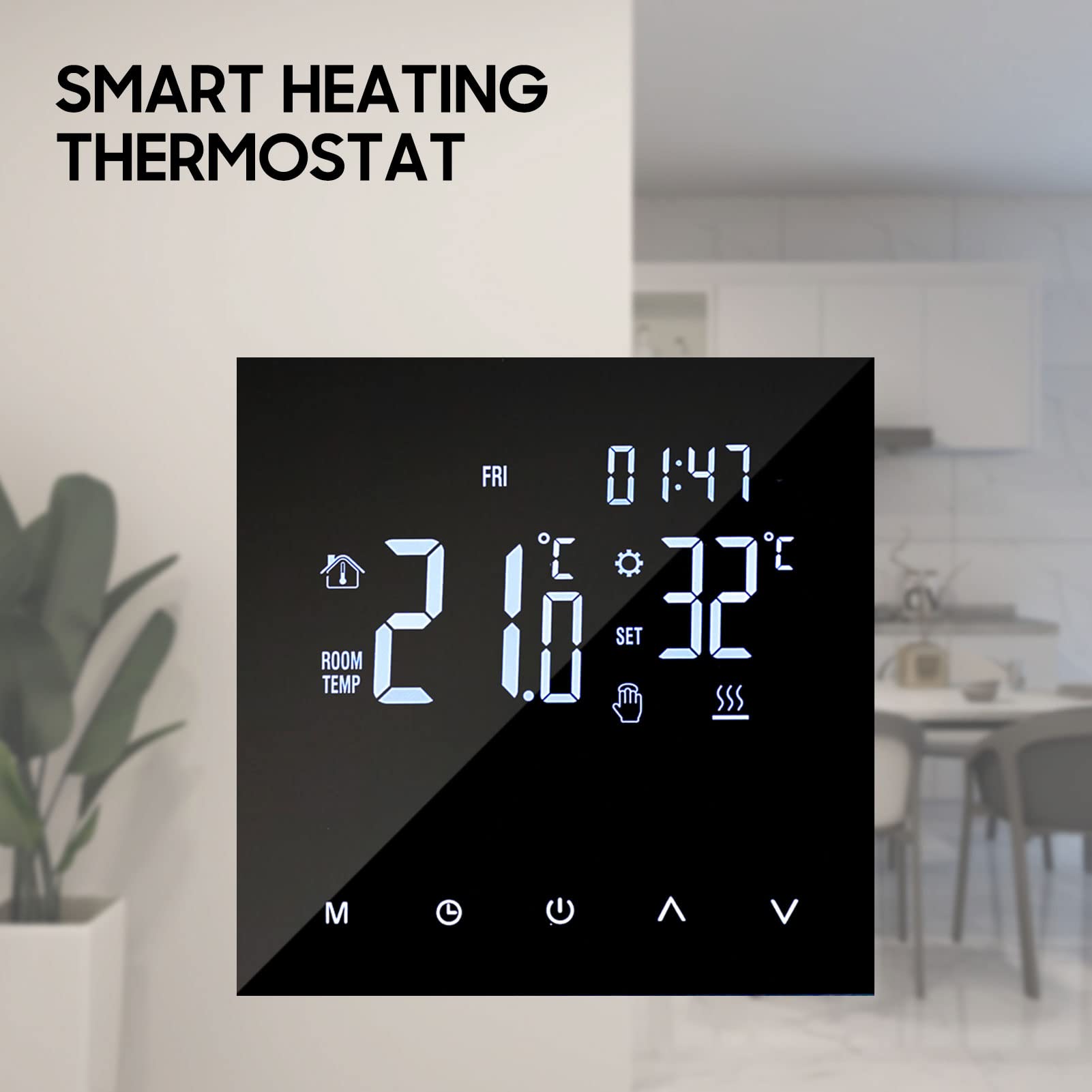 Inteligentny termostat grzewczy, cyfrowy regulator temperatury, ekran dotykowy LCD, programowane tygodniowe ogrzewanie podłogowe i termostat bojlera gazowego, ochrona przed zamarzaniem do domu,