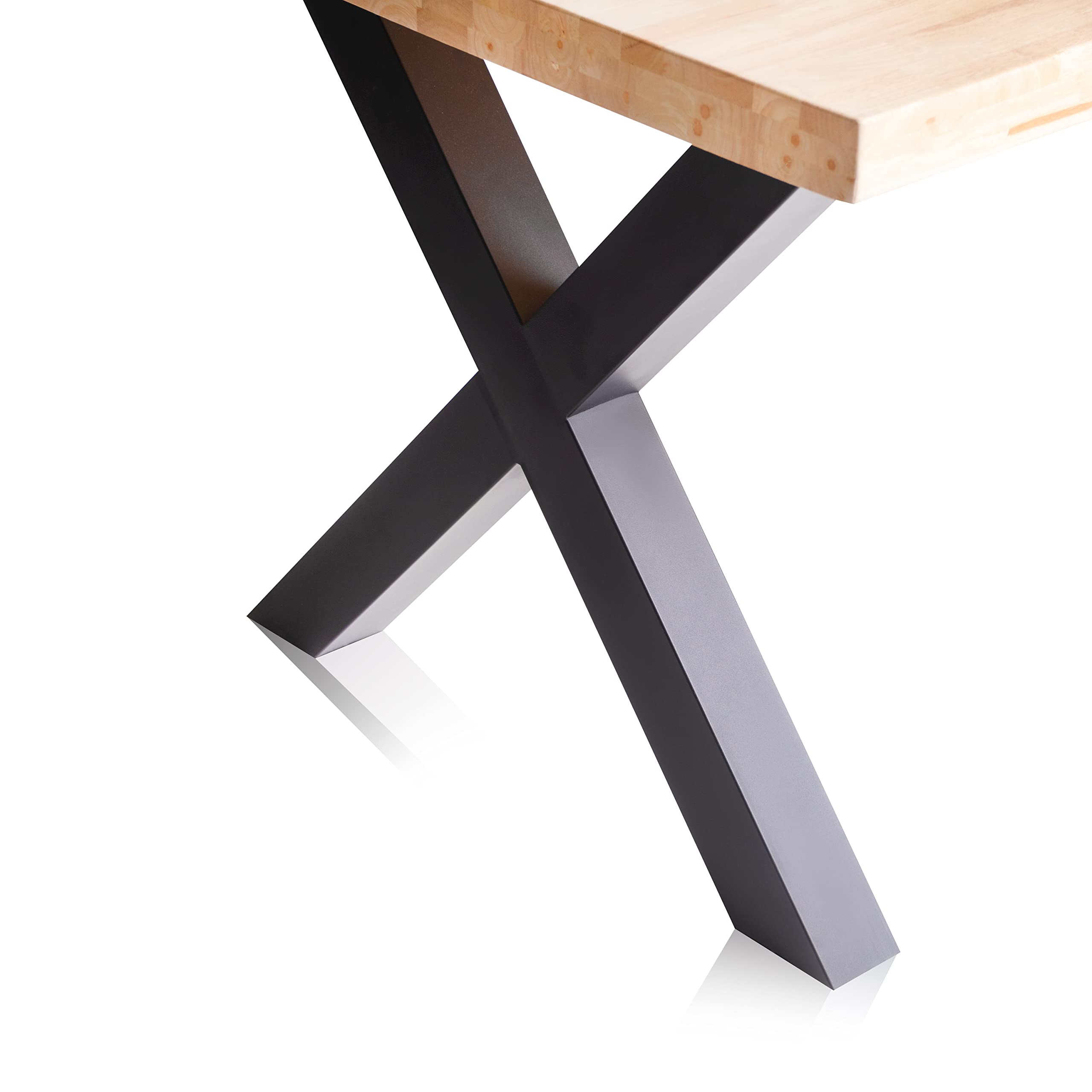 Adec Group X-Loft, Mesa de Comedor, Mesa de Salon, Acabado en Roble Salvaje y Patas Metalicas Negro, Medidas: 160 cm (Largo) x 90 cm (Ancho) x 76 cm (Alto)