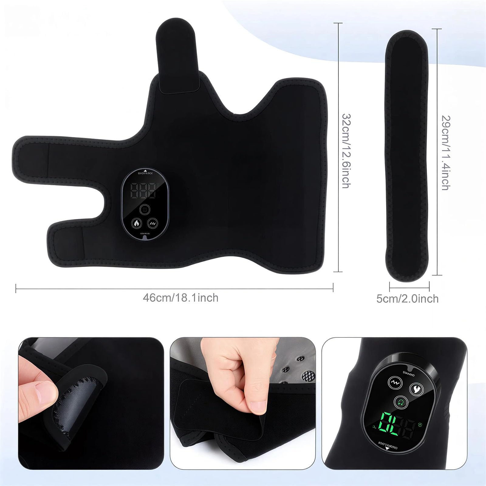 Fußmassagegerät mit Wärme, Vibration & EMS für Füße und Knöchel, kabelloses heated vibrating foot massager für Zuhause, Büro, Sofa und nach dem Sport (BK-2Pcs)