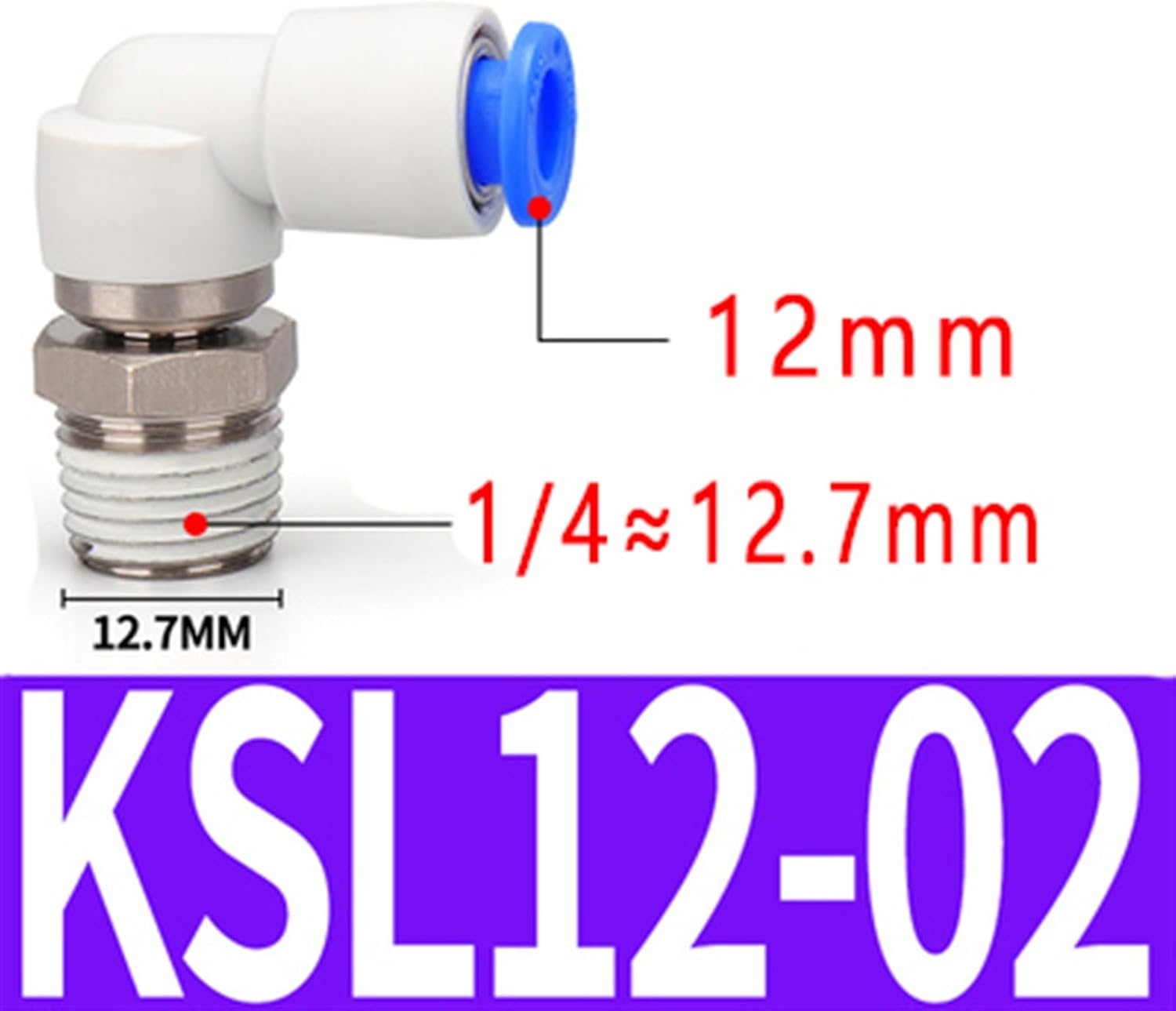 High-speed Rotating Joint KSL NRL Pneumatic Air Hose 4 6 8 10 12mm Quick-Connect Outer Threaded L Elbow 1/8 1/4 3/8 1/2 M5(KSL12-02)