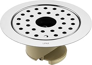 Lipka Stainless Steel Round Floor Drainer with Hole | Floor Drainer for Bathroom 5 Inches with Hole|PVC Anti Cockroach with Hole | Bathroom Floor Trap Jali | Bathroom Drain Jali with Hole