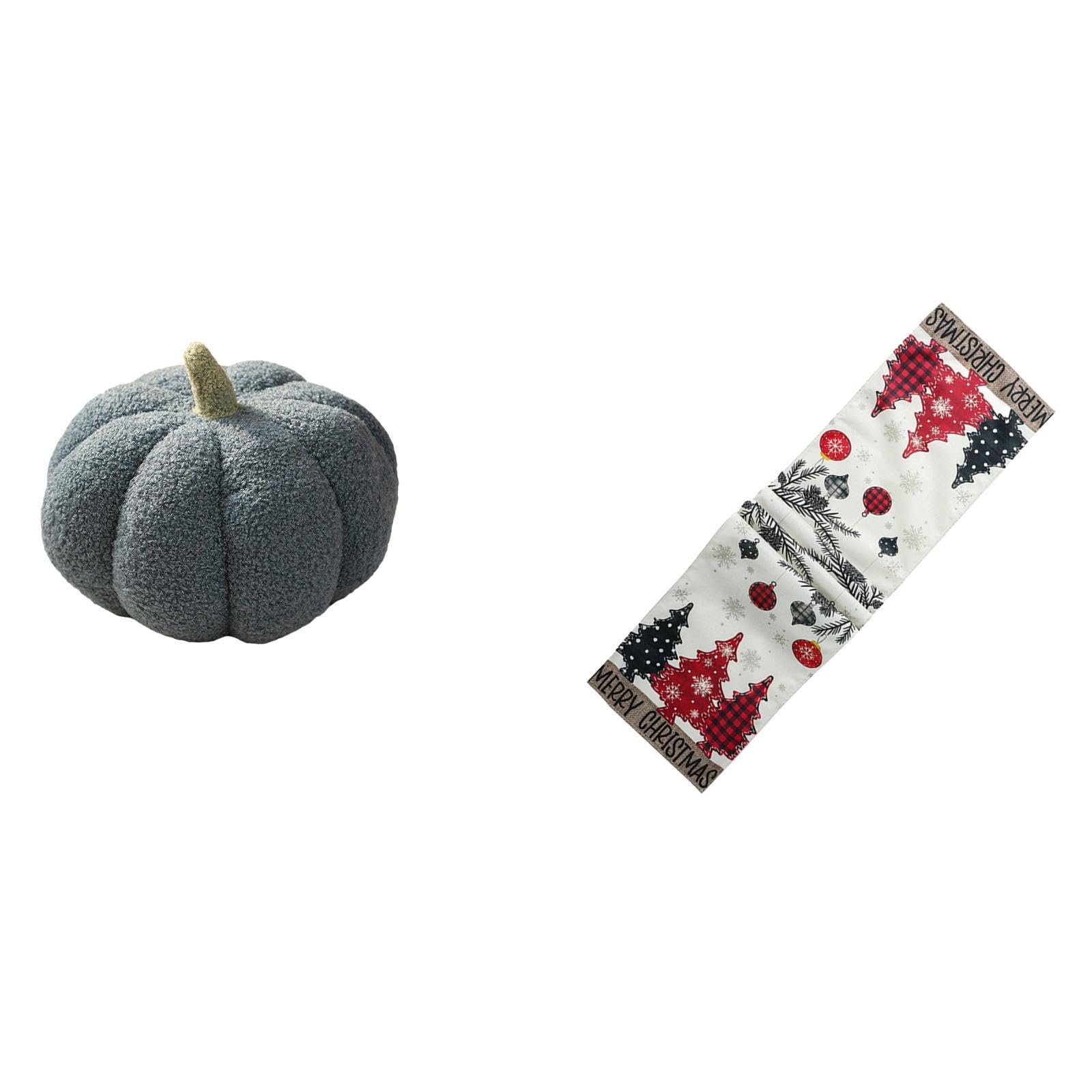 Halloween Pumpkin Pillows Stuffed Plush Sofa Cushion for Bedroom Decor and Table Runner Dresser Scarf Seasonal Winter Reusable Xmas Tree Tablecloth for Holiday Coffee Table Farmhouse-image-45