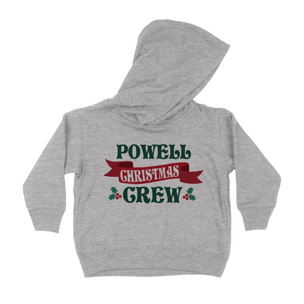 Powell Christmas Crew Kids Hoodie Sweatshirt Toddler 4T Heather Grey