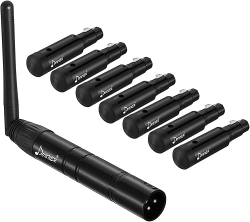 Miniatura 8 de Donner Receptor transmisor inalámbrico DMX512 DJ 2.4G DMX Controlador inalámbrico 5 receptores con batería incorporada y cúpula de luz y 1