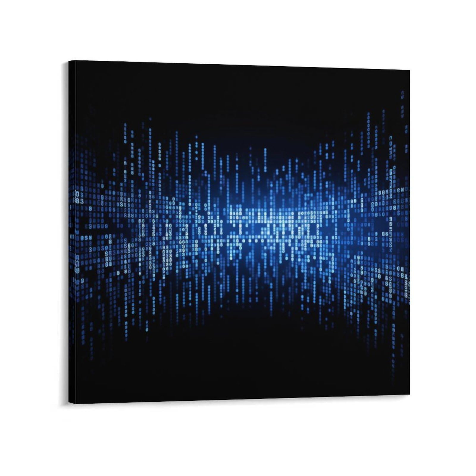 The Blue Binary Canvas Wall Art for Bedroom 20x20inch Canvas Prints Artwork for Walls Modern Picture Artwork Painting for Living Room Aesthetic Wall Paintings for Bathroom Kitchen Office Deco