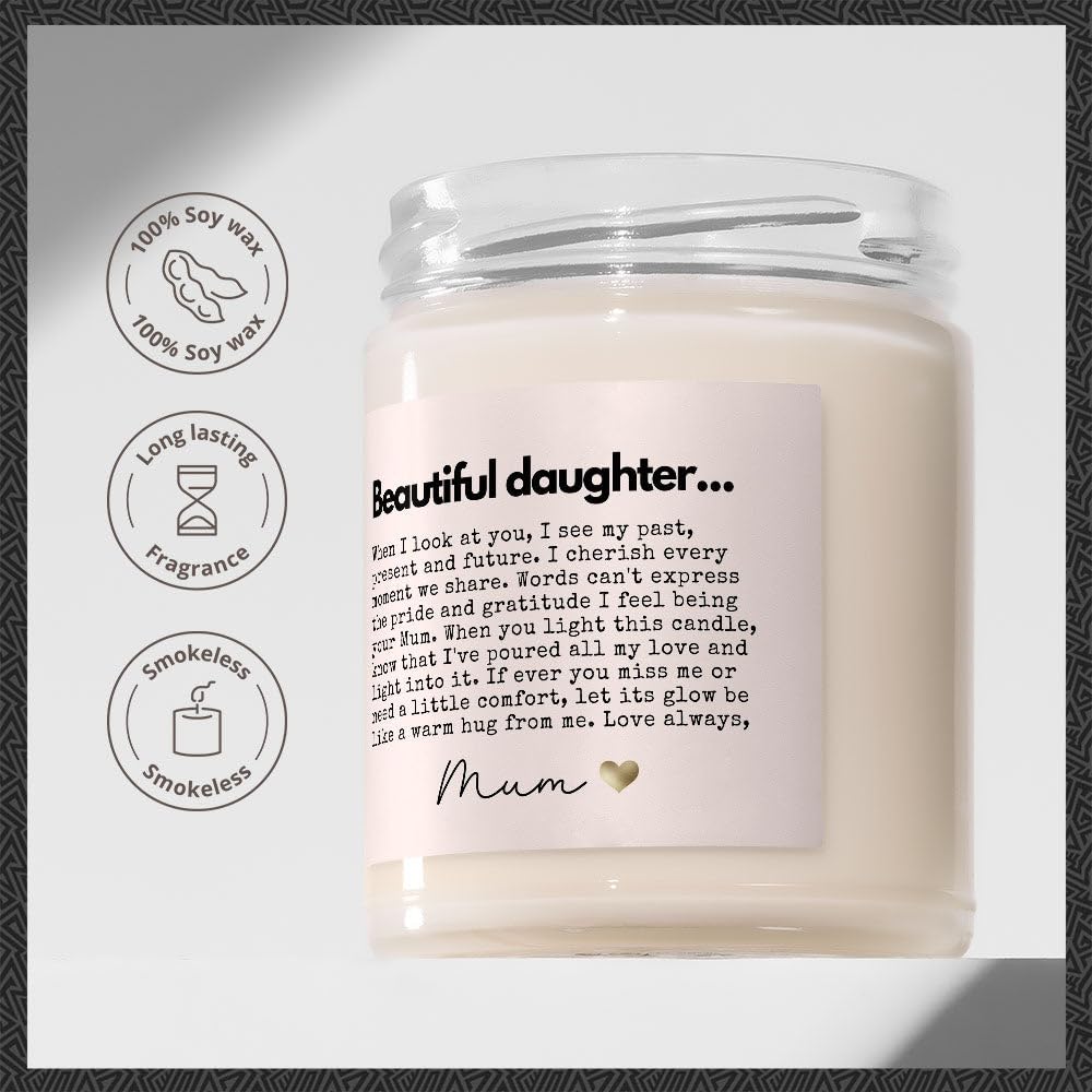 Daughter Gifts from Mum - Luxury Soy Wax - Vanilla, Jasmine, Sugared Almond - Makester, White - Image 2