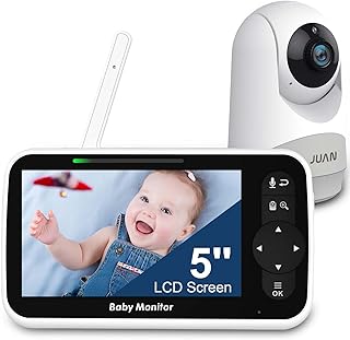 Video Baby Monitor with 3500mAh Battery - Baby Monitor Camera No WiFi 5 Inch LCD Display, 1000ft Long Range Baby Monitor for Elderly with Infrared Night Vision, Remote Pan/Tilt/Zoom