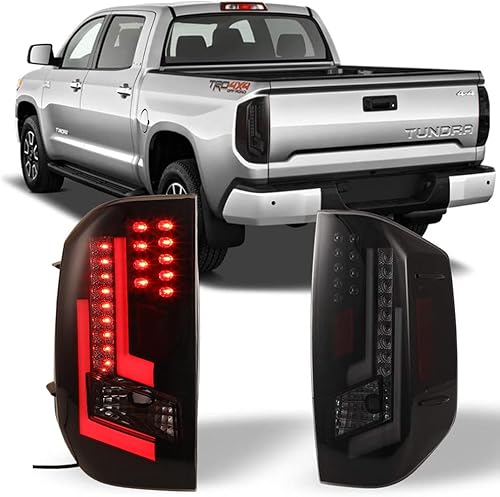 Winjet Off Road Series LED Taillights Assembly for [2014 2015 2016 2017 2018 2019 2020 Toyota Tundra] DRL LED Tail lights LED Rear Light Brake Lights Tail Lamps 1 Pair