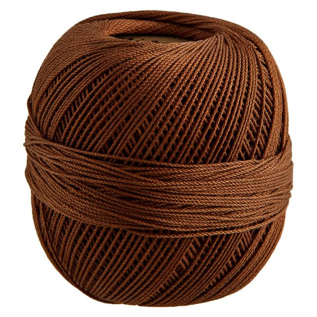 Elisa Häkelgarn Filethäkelgarn Stärke 5, 50 g/200 m LL, 100% Baumwolle gekämmt, mercerisiert, gasiert, NS 1,75-2,0mm, (8508 dunkelbraun)